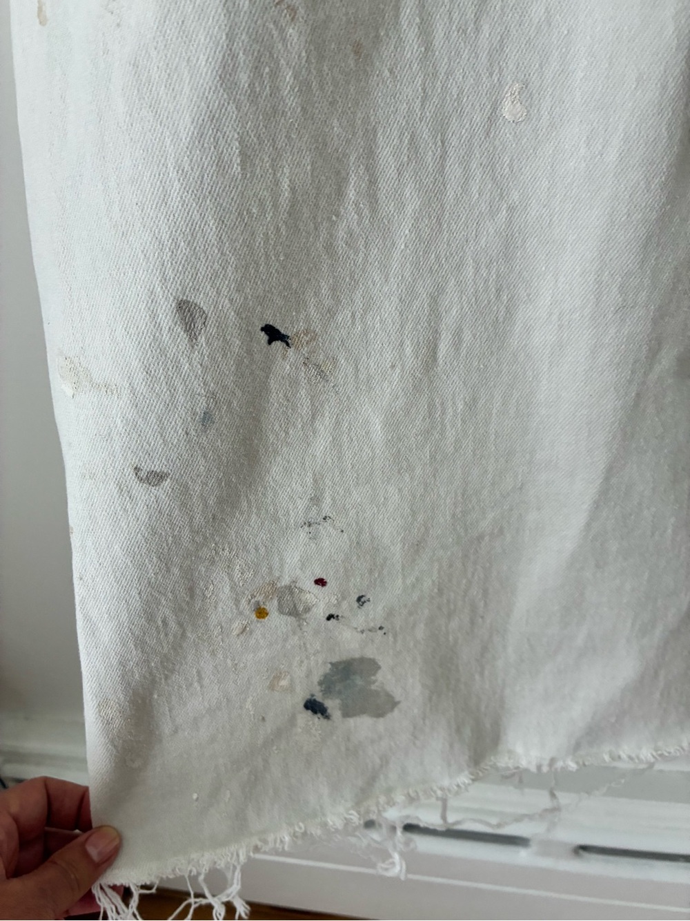 Rachel Comey White Painter's Apron Dress with Paint Splatter - Picture 4 of 10